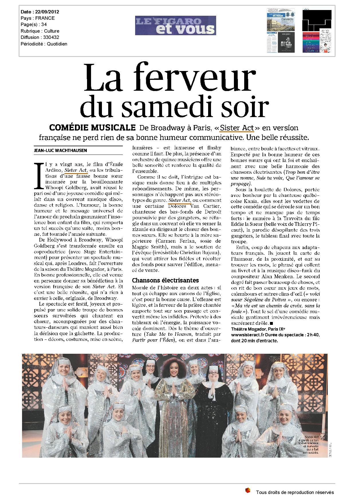 presse_Le Figaro_et_vous - Sister Act Le Musical
